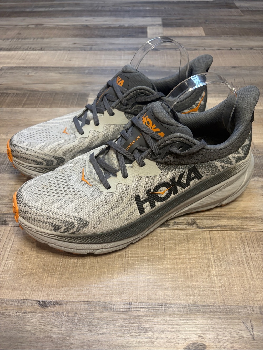 Hoka ChallengerATR 7 road to trail running shoes gray orange 11